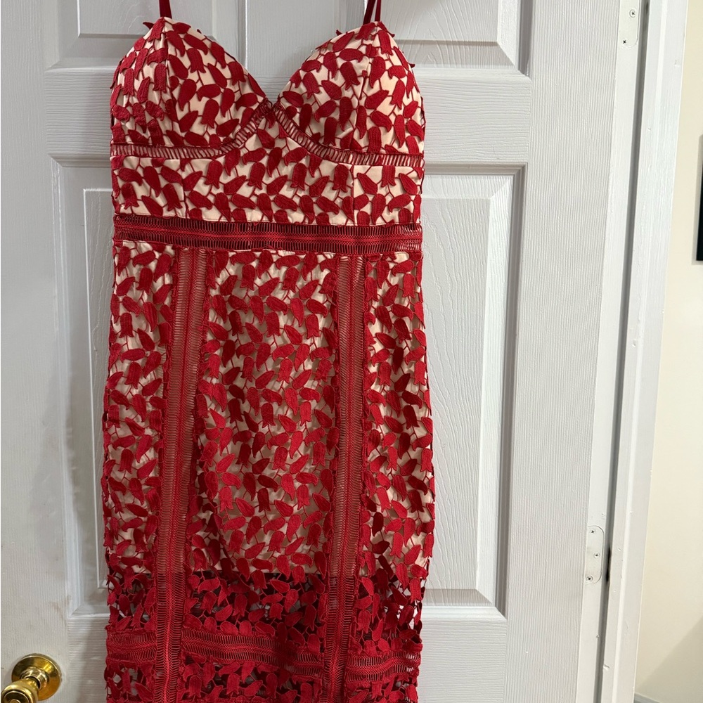 Elegant Red Lace Dress